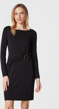 Czarna sukienka Ralph Lauren mini z długim rękawem