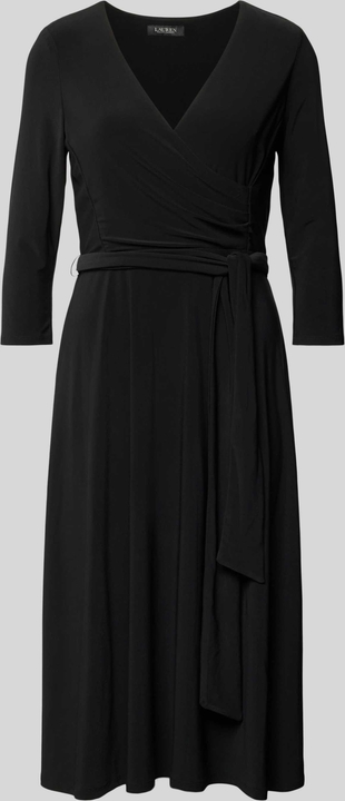 Czarna sukienka Ralph Lauren w stylu casual midi z długim rękawem
