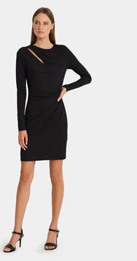 Czarna sukienka Ralph Lauren z długim rękawem mini dopasowana