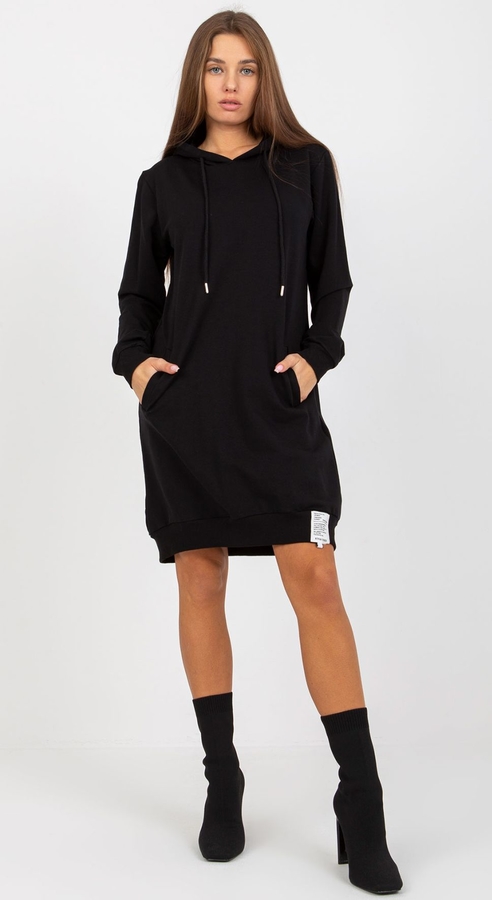Czarna sukienka Relevance z dresówki mini w stylu casual