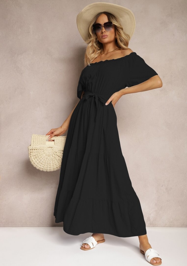 Czarna sukienka Renee z bawełny