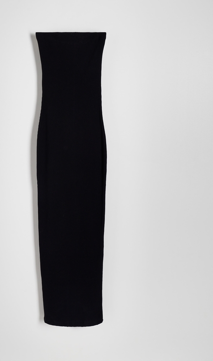 Czarna sukienka Reserved z bawełny bez rękawów dopasowana