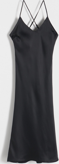 Czarna sukienka Reserved z dekoltem w kształcie litery v na ramiączkach prosta