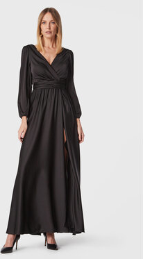 Czarna sukienka Rinascimento z dekoltem w kształcie litery v