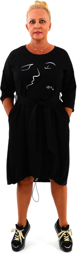 Czarna sukienka Roxana - sukienki z okrągłym dekoltem