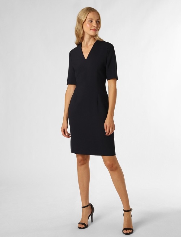 Czarna sukienka S.Oliver Black Label prosta z krótkim rękawem w stylu casual