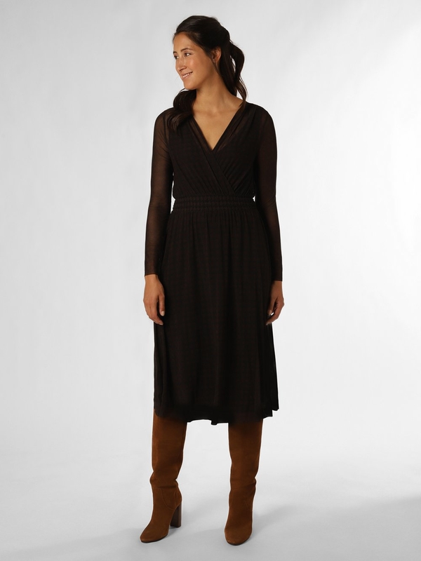 Czarna sukienka S.Oliver Black Label w stylu casual z długim rękawem midi