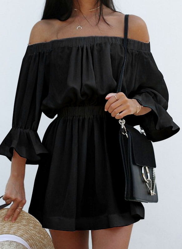 Czarna sukienka Sandbella hiszpanka mini