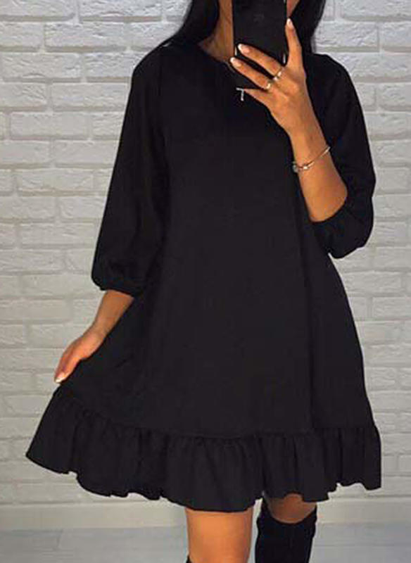 Czarna sukienka Sandbella z długim rękawem