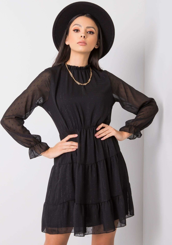 Czarna sukienka Sheandher.pl koszulowa w stylu casual