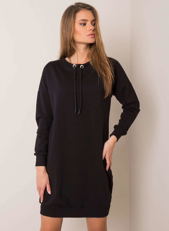 Czarna sukienka Sheandher.pl mini z dresówki w stylu casual