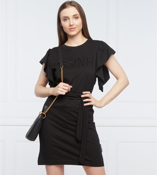 Czarna sukienka Silvian Heach w stylu casual mini z krótkim rękawem