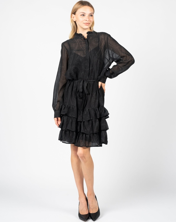 Czarna sukienka Silvian Heach w stylu casual mini z tkaniny