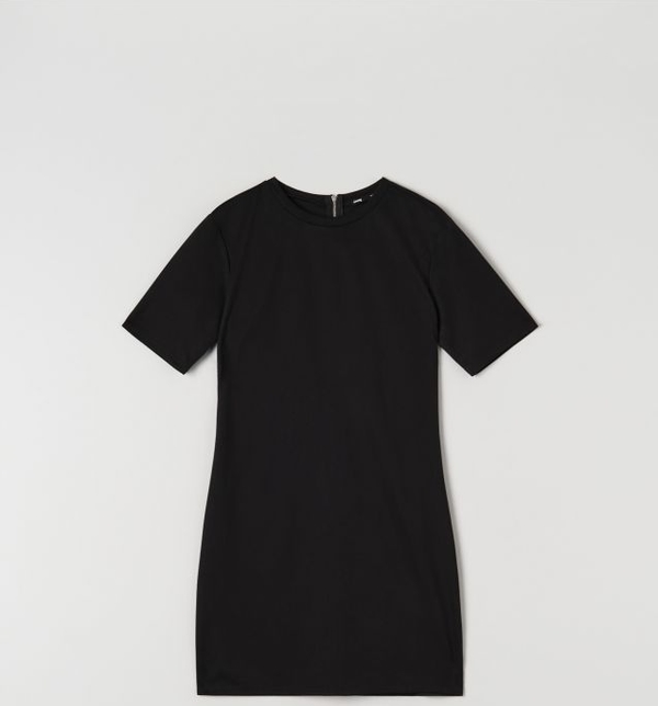 Czarna sukienka Sinsay mini z krótkim rękawem w stylu casual