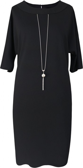 Czarna sukienka Sklep XL-ka z długim rękawem