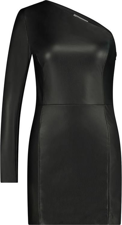 Czarna sukienka Steve Madden z okrągłym dekoltem mini dopasowana