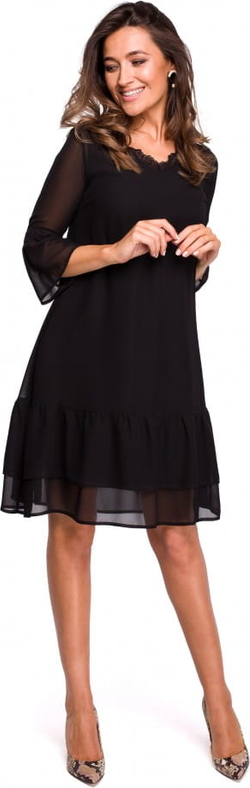 Czarna sukienka Style z szyfonu