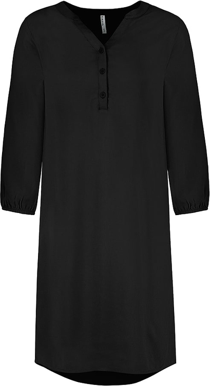 Czarna sukienka SUBLEVEL z długim rękawem mini z dekoltem w kształcie litery v