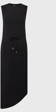 Czarna sukienka Superdry midi z okrągłym dekoltem