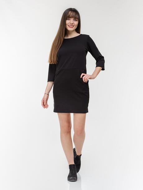 Czarna sukienka Szachownica prosta mini w stylu casual