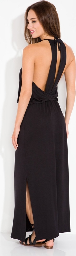 Czarna sukienka TAGLESS oversize z dekoltem na plecach bez rękawów