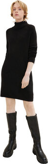 Czarna sukienka Tom Tailor Denim mini z golfem
