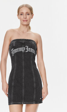 Czarna sukienka Tommy Jeans mini dopasowana bez rękawów