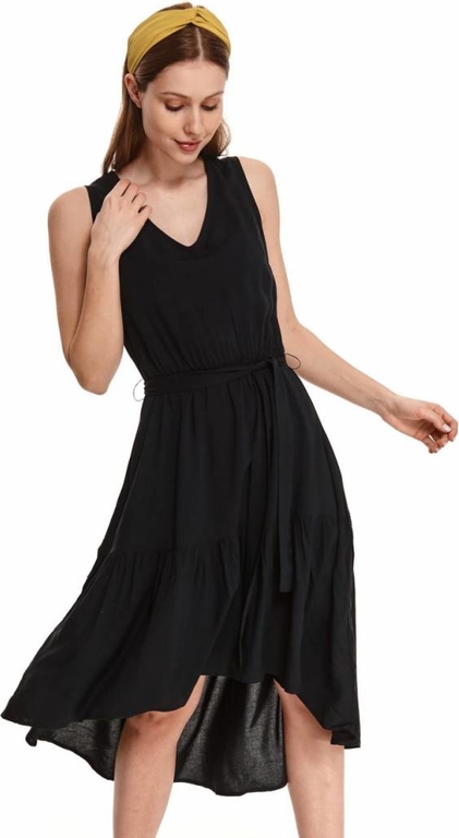Czarna sukienka Top Secret mini na ramiączkach z dekoltem w kształcie litery v