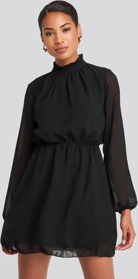 Czarna sukienka Trendyol z długim rękawem mini