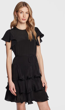 Czarna sukienka Twinset w stylu casual z krótkim rękawem