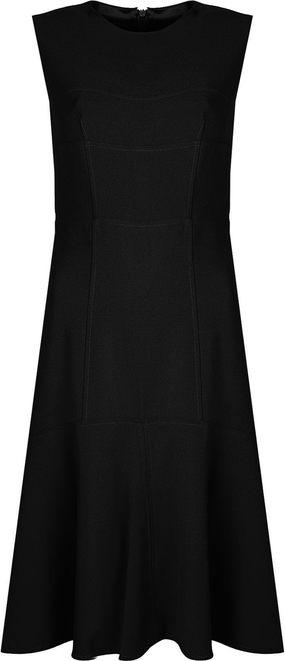 Czarna sukienka ubierzsie.com bez rękawów z tkaniny