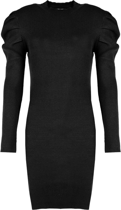 Czarna sukienka ubierzsie.com w stylu casual dopasowana