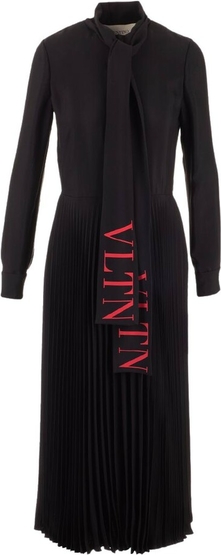 Czarna sukienka Valentino w stylu casual z długim rękawem maxi