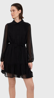 Czarna sukienka Vero Moda z długim rękawem koszulowa