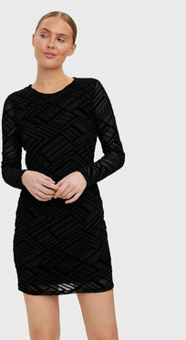 Czarna sukienka Vero Moda z okrągłym dekoltem w stylu casual mini