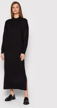 Czarna sukienka Vila z długim rękawem w stylu casual