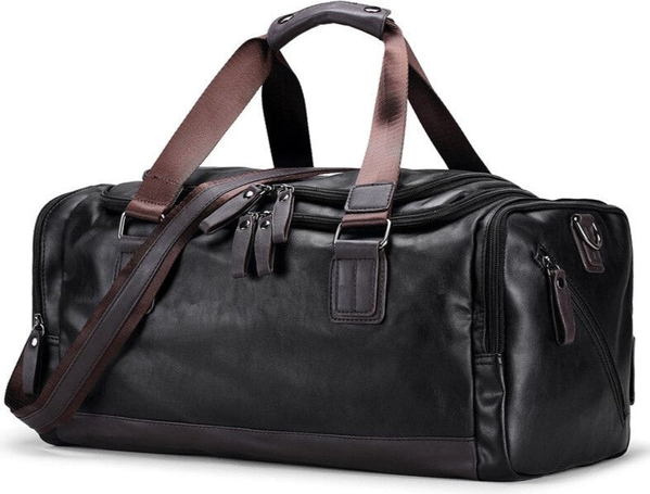 Czarna torba podróżna Turino Pl ze skóry ekologicznej