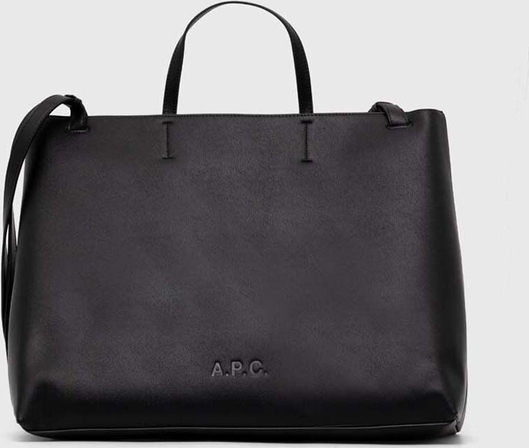 Czarna torebka A.P.C. duża do ręki ze skóry ekologicznej