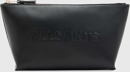 Czarna torebka AllSaints matowa do ręki ze skóry