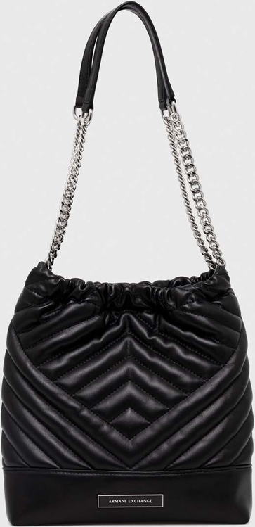 Czarna torebka Armani Exchange matowa na ramię w wakacyjnym stylu