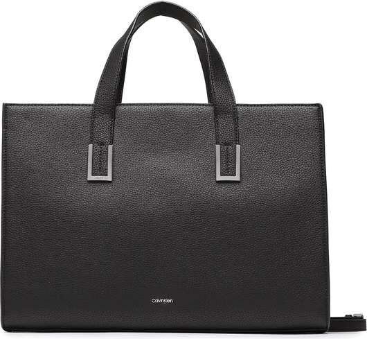 Czarna torebka Calvin Klein matowa na ramię duża
