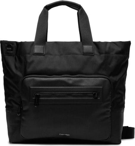Czarna torebka Calvin Klein na ramię duża matowa