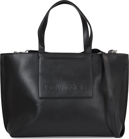 Czarna torebka Calvin Klein na ramię matowa duża