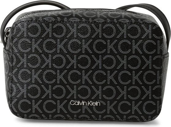 Czarna torebka Calvin Klein średnia z nadrukiem