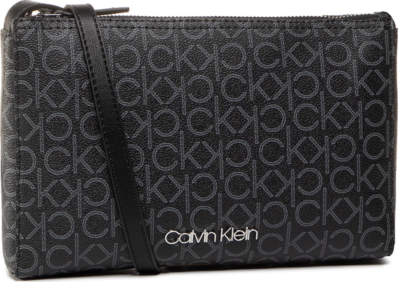 Czarna torebka Calvin Klein z nadrukiem średnia