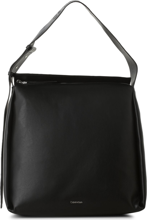 Czarna torebka Calvin Klein ze skóry matowa na ramię