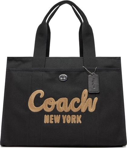 Czarna torebka Coach duża na ramię