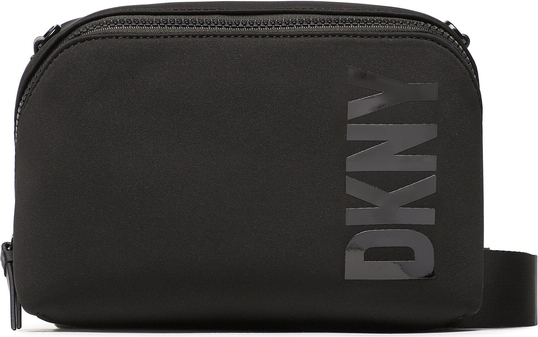 Czarna torebka DKNY matowa w młodzieżowym stylu średnia