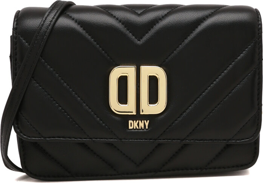 Czarna torebka DKNY matowa ze skóry średnia