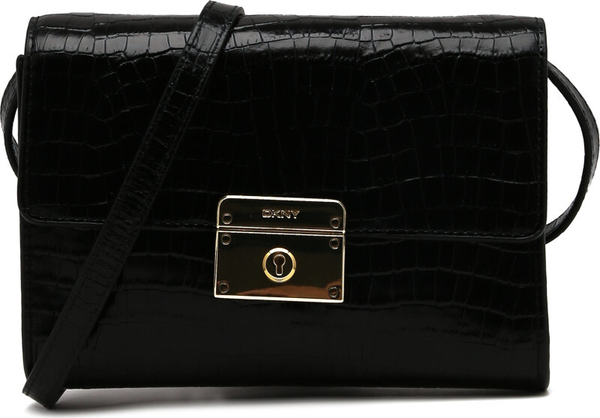 Czarna torebka DKNY ze skóry średnia matowa
